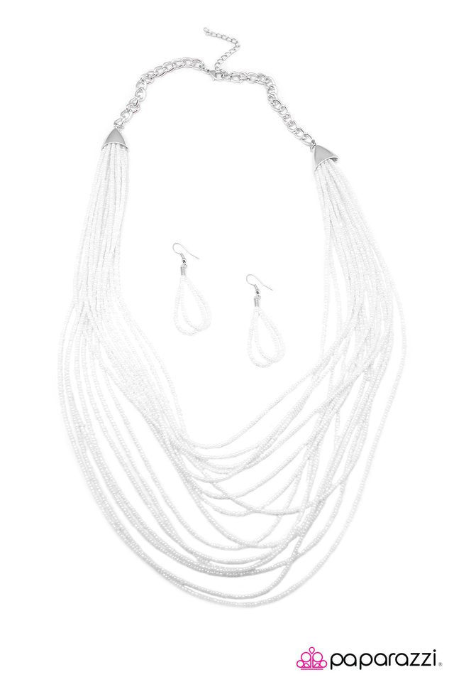 Paparazzi ♥ Sunset Samba - White ♥ Necklace