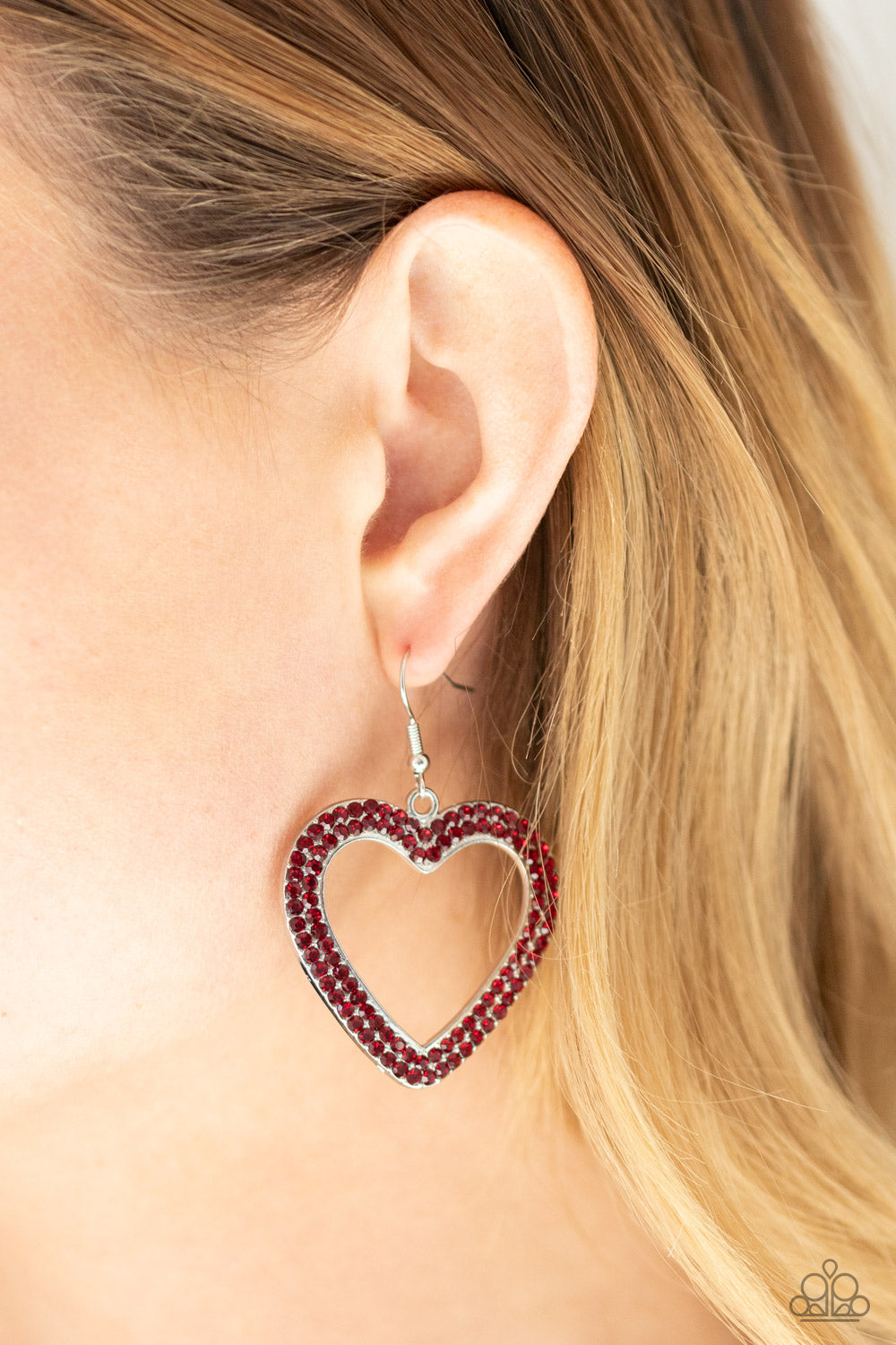 Paparazzi ♥ GLISTEN To Your Heart - Red ♥ Earrings