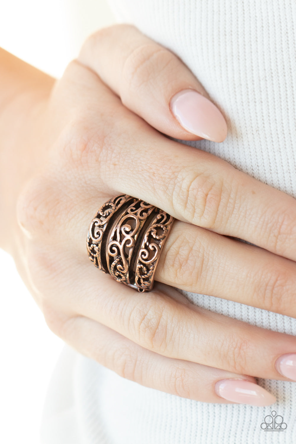Paparazzi ♥ FRILLED To Be Here - Copper ♥ Ring