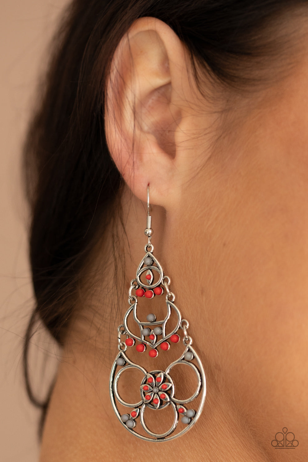 Paparazzi ♥ Garden Melody - Red ♥ Earrings
