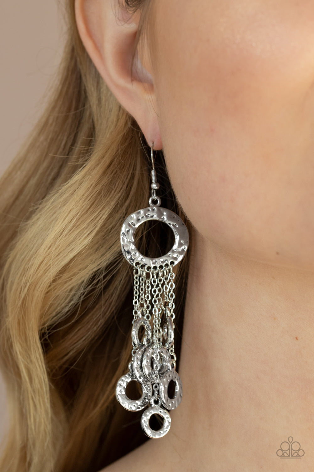 Paparazzi ♥ Right Under Your NOISE - Silver ♥ Earrings