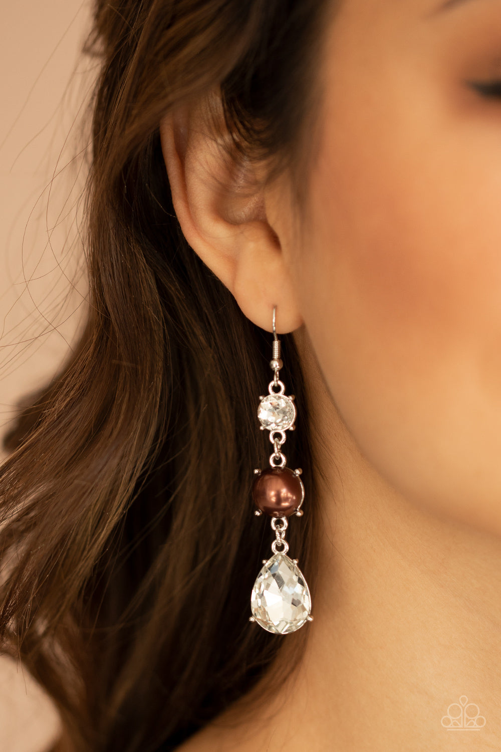 Paparazzi ♥ Unpredictable Shimmer - Brown ♥ Earrings