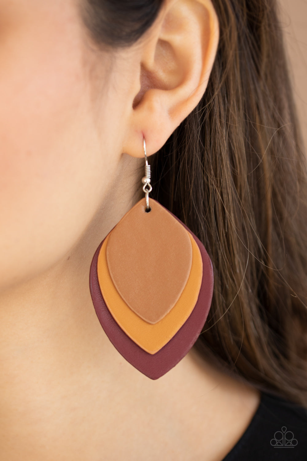 Paparazzi ♥ Light as a LEATHER - Red ♥ Earrings