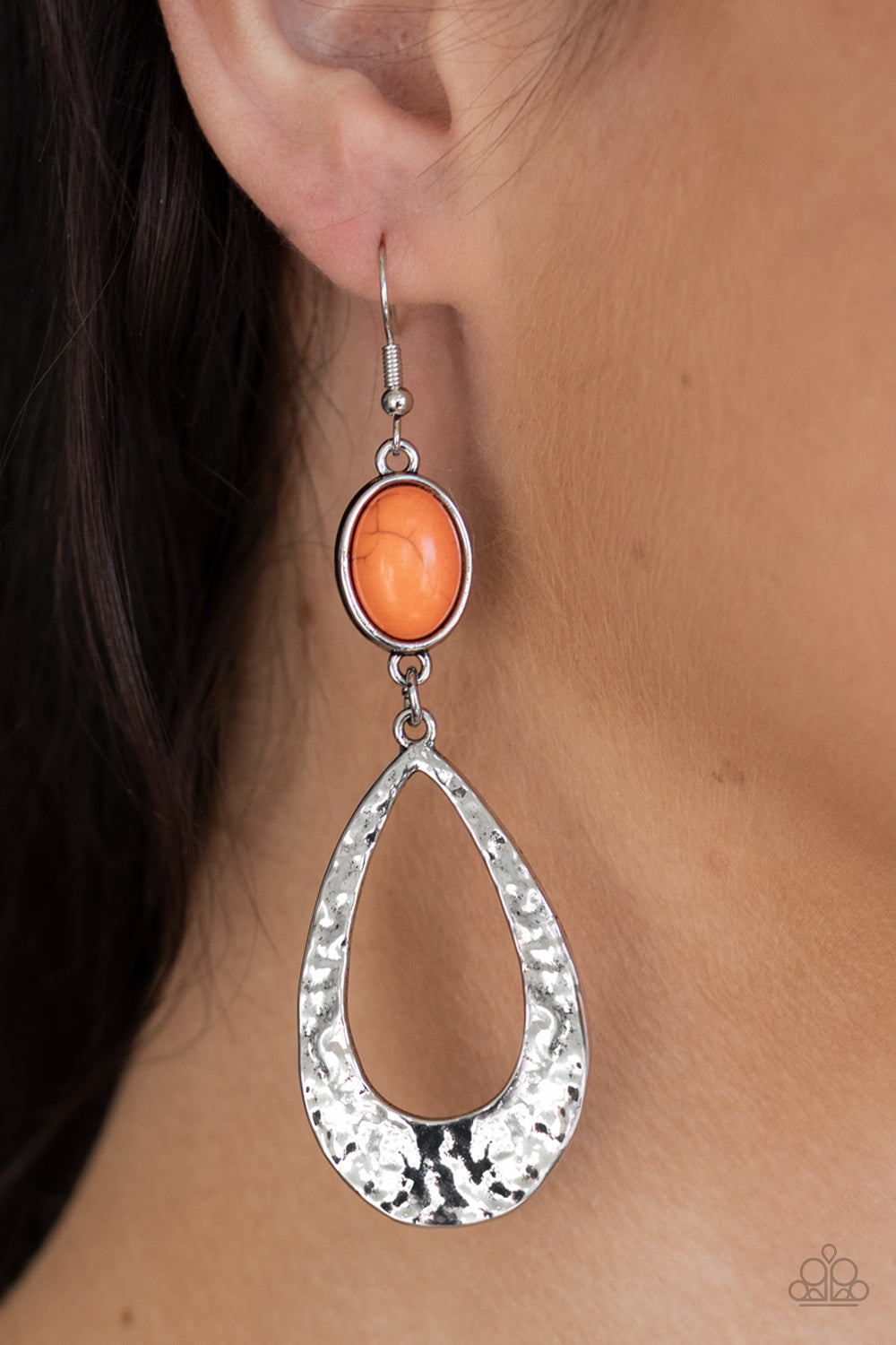 Paparazzi ♥ Badlands Baby - Orange ♥ Earrings