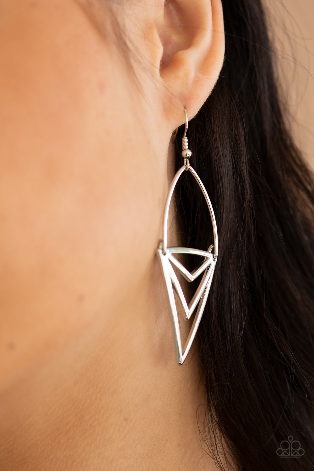 Paparazzi ♥ Proceed With Caution - Silver ♥ Earrings