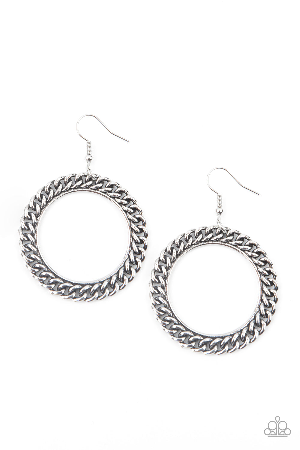 Paparazzi ♥ Above The RIMS - Silver ♥ Earrings