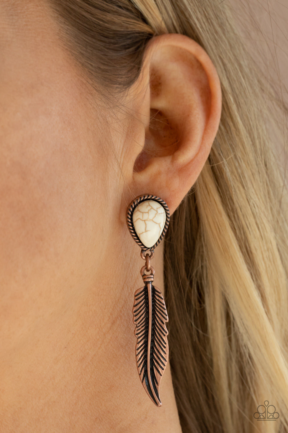 Paparazzi ♥ Totally Tran-QUILL - Copper ♥ Post Earrings