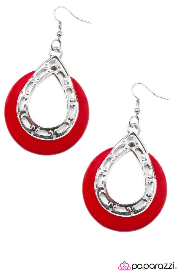 Paparazzi ♥ Cut It Out - Red ♥ Earrings