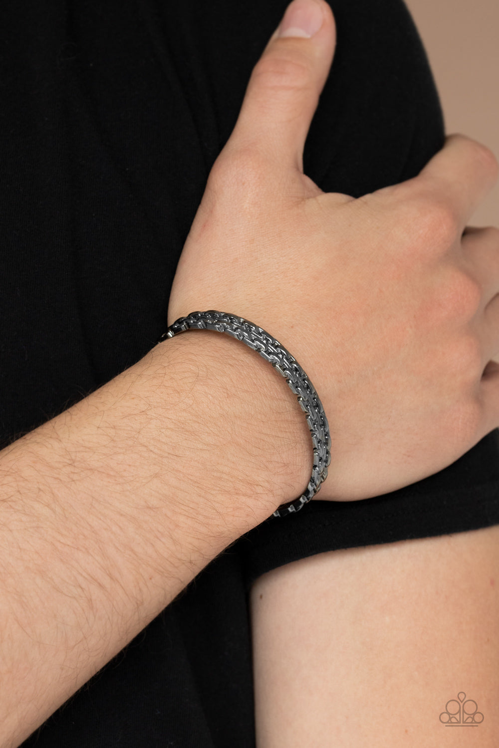 Paparazzi ♥ Full Rig - Black ♥ Mens Bracelet