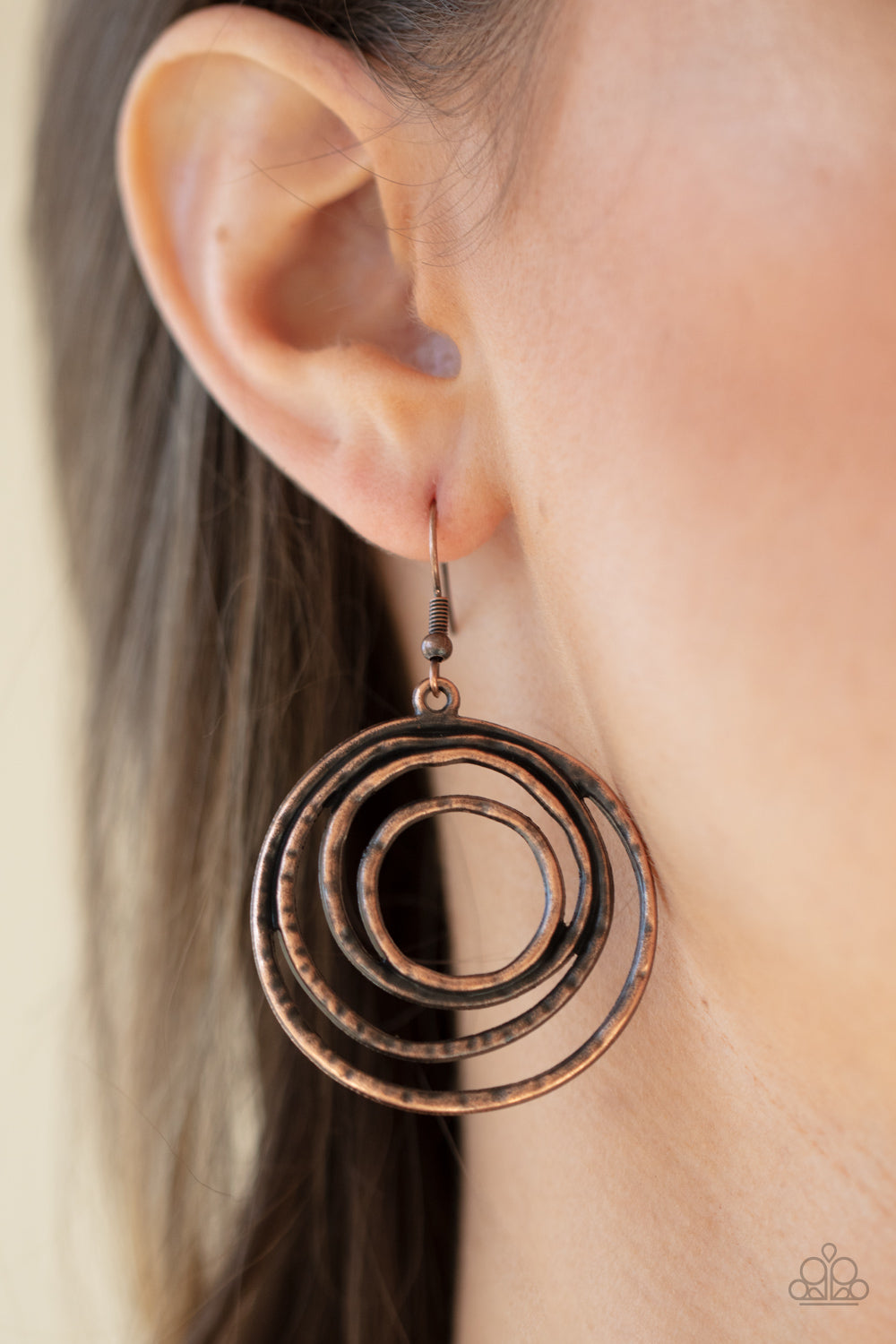 Paparazzi ♥ Spiraling Out of Control - Copper ♥ Earrings