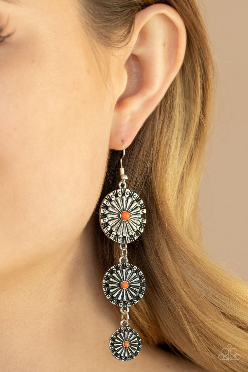 Paparazzi ♥ Festively Floral - Orange ♥ Earrings