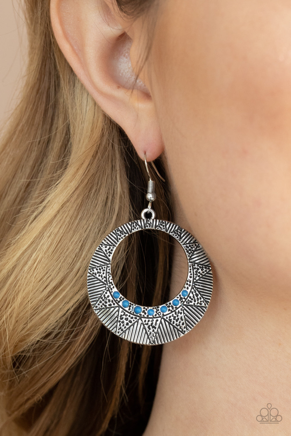 Paparazzi ♥ Adobe Dusk - Blue ♥ Earrings