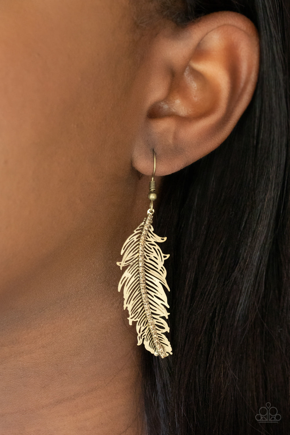 Paparazzi ♥ Fearless Flock - Brass ♥ Earrings
