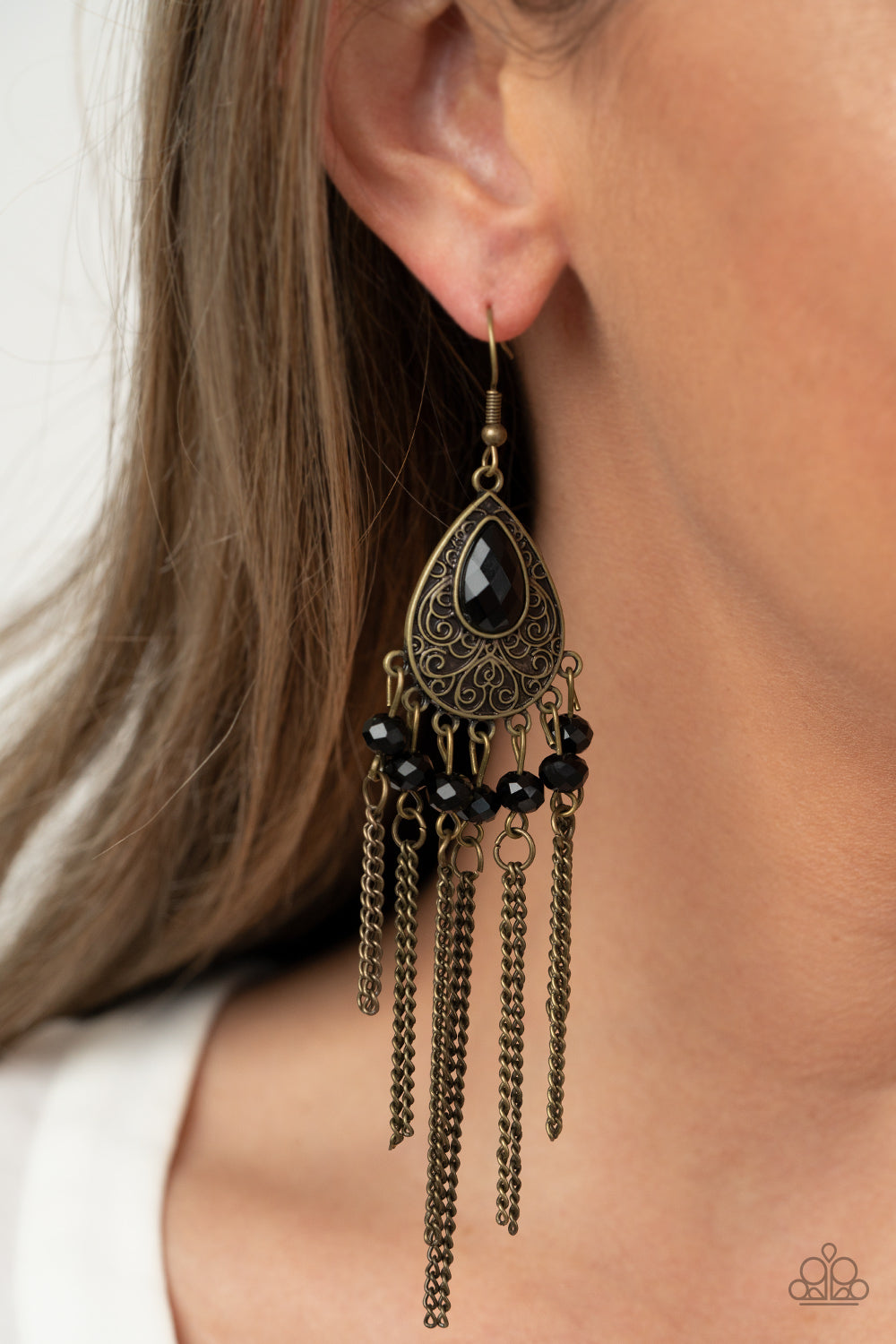 Paparazzi ♥ Floating on HEIR - Brass ♥ Earrings