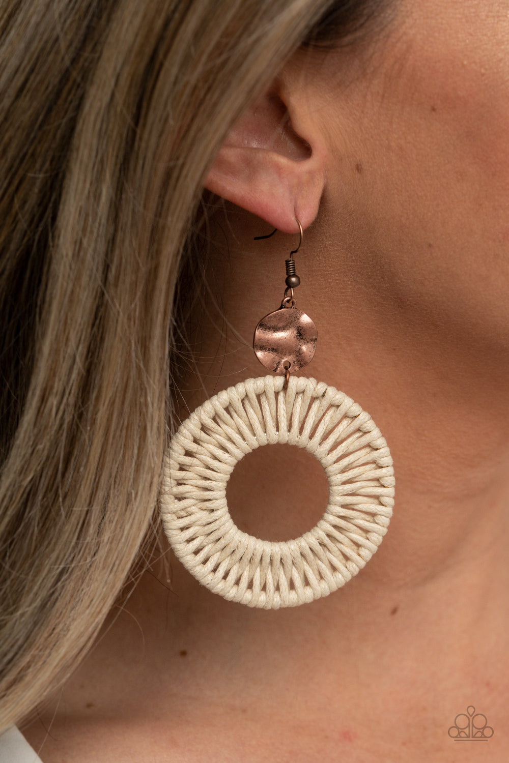 Paparazzi ♥ Total Basket Case - Copper ♥ Earrings