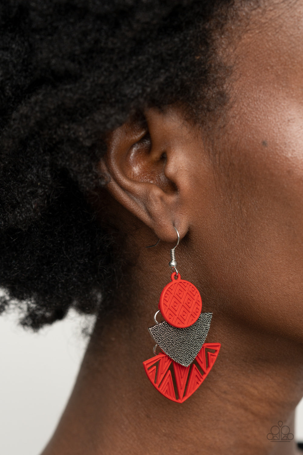 Paparazzi ♥ Jurassic Juxtaposition - Red ♥ Earrings