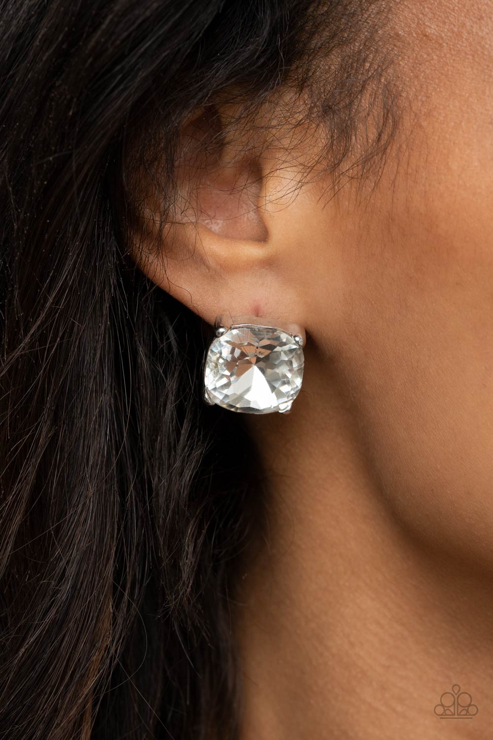 Paparazzi ♥ Royalty High - White ♥ Post Earrings