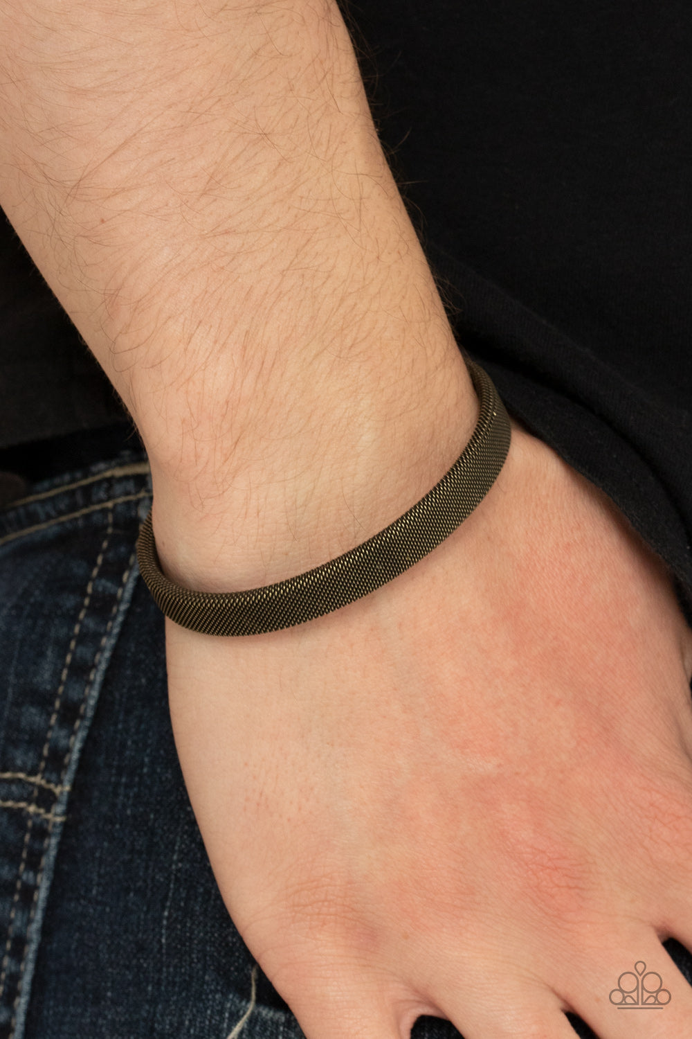 Paparazzi ♥ Quit MESHing around - Brass ♥ Mens Bracelet