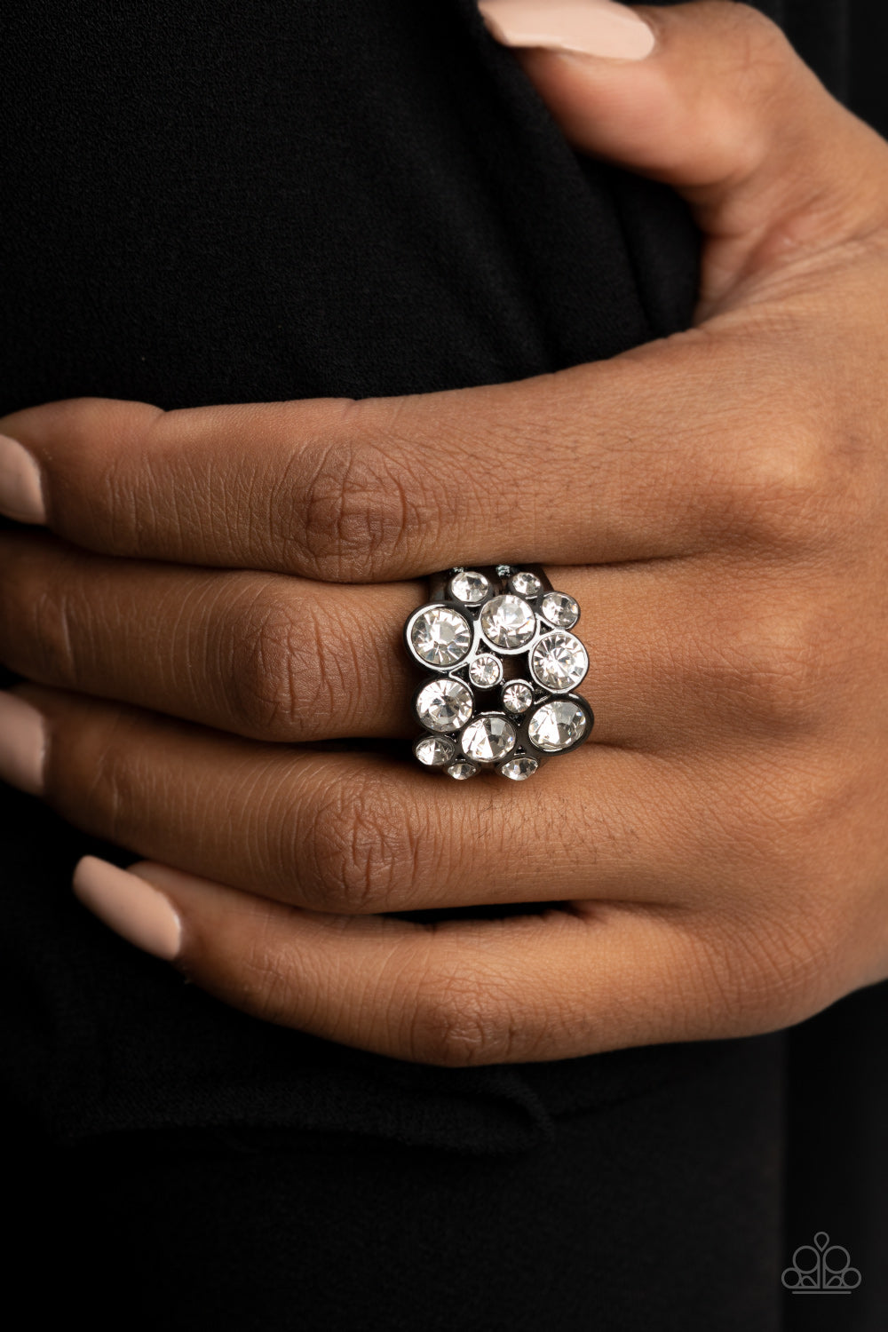 Paparazzi ♥ Bubbling Bravado - Black ♥ Ring