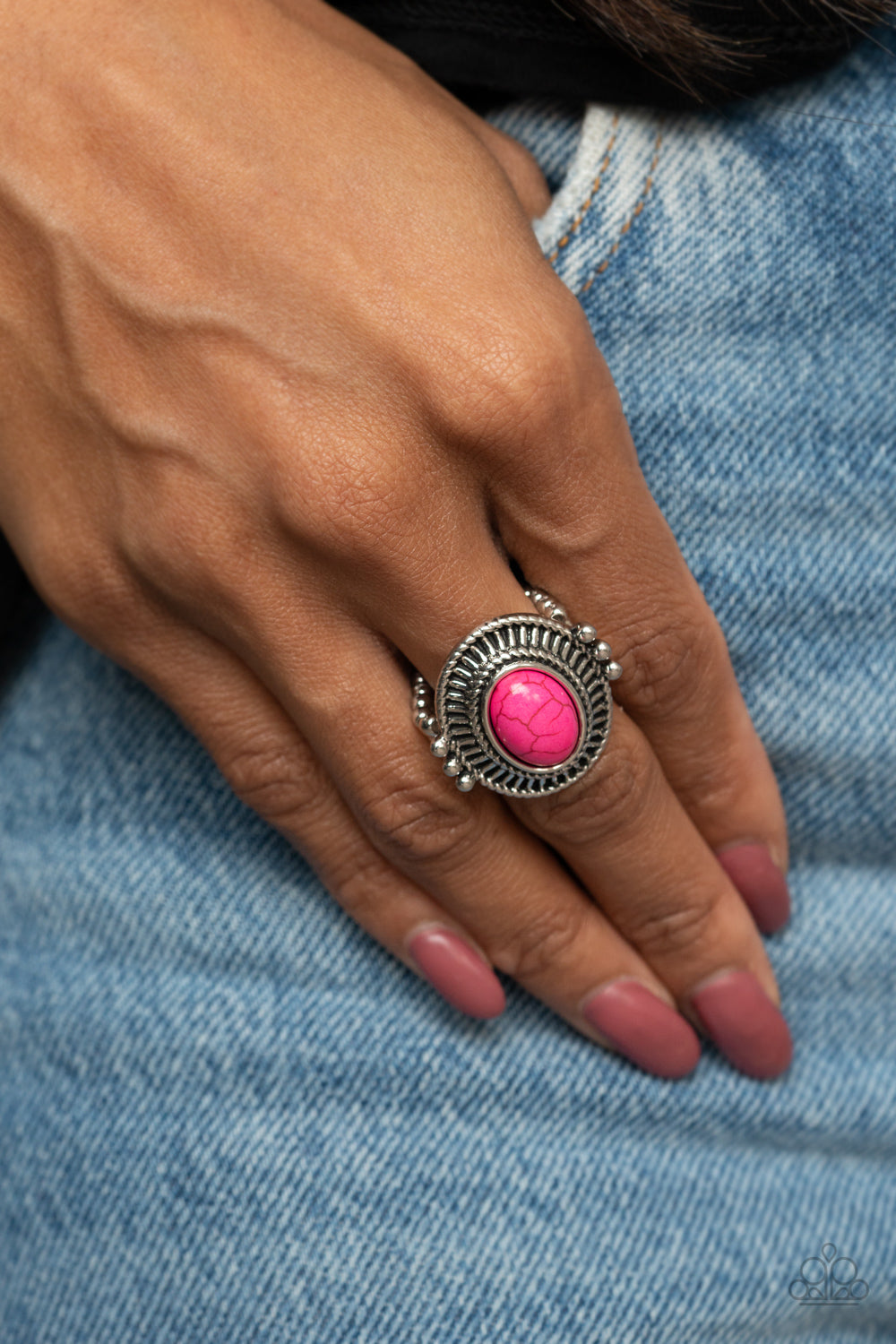 Paparazzi ♥ BADLANDS To The Bone - Pink ♥ Ring