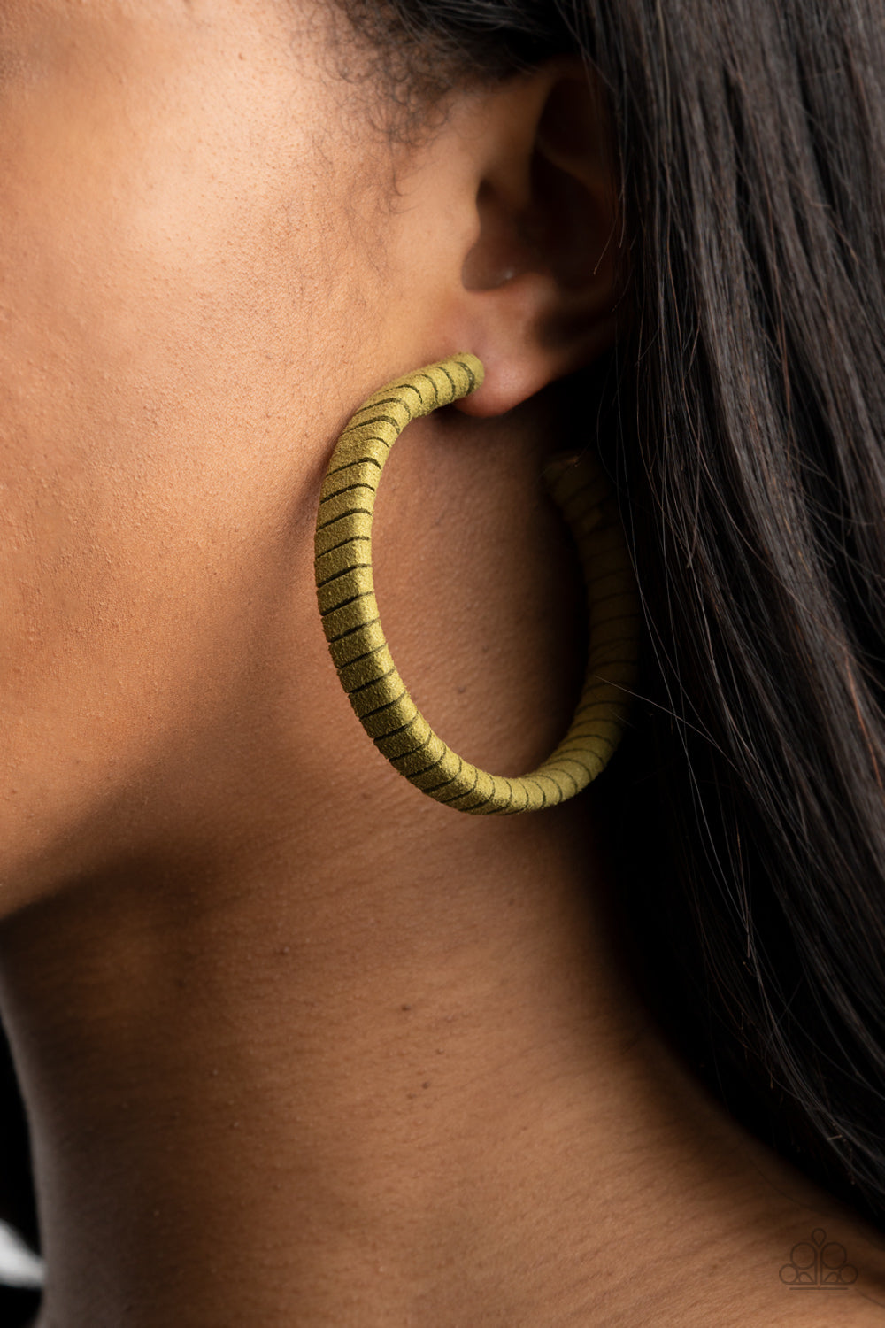 Paparazzi ♥ Suede Parade - Green ♥ Earrings