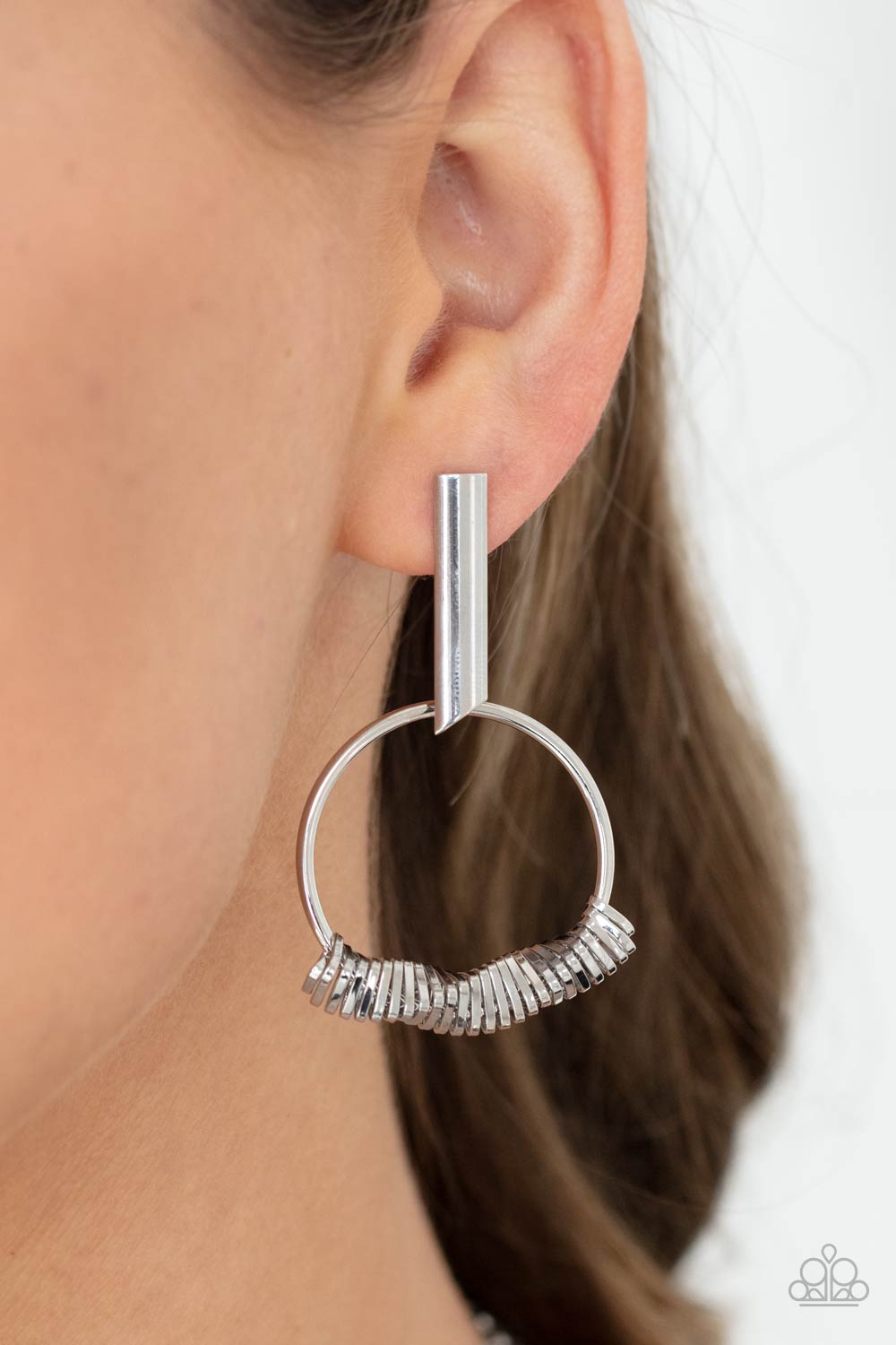 Paparazzi ♥ Set Into Motion - Silver ♥ Post Earrings