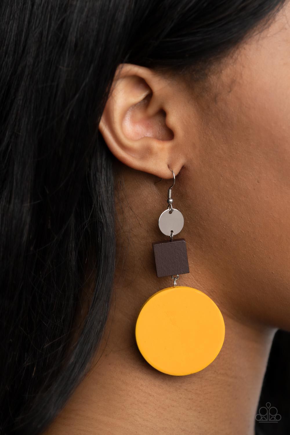 Paparazzi ♥ Modern Materials - Yellow ♥ Earrings