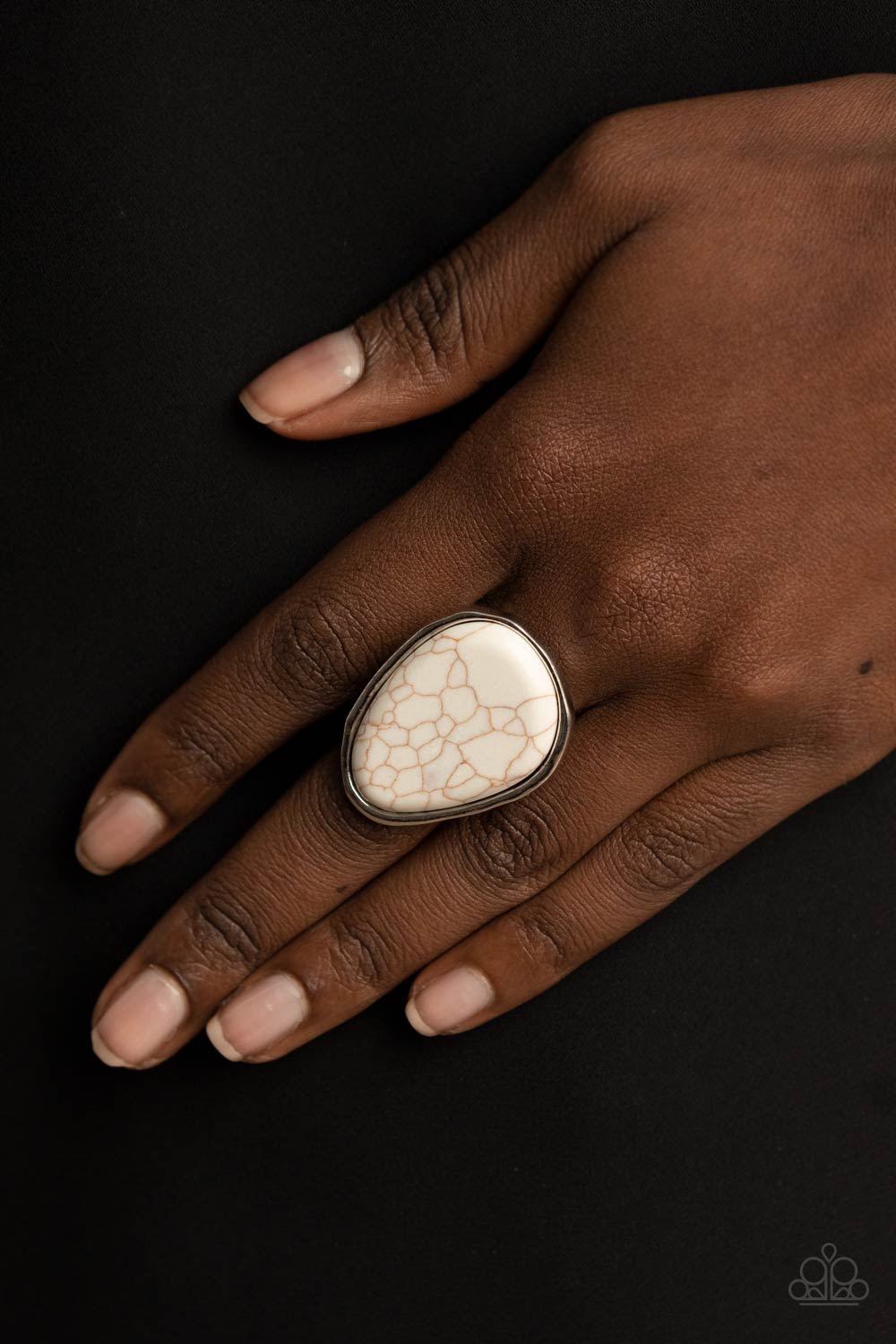 Paparazzi ♥ Marble Mecca - White ♥ Ring