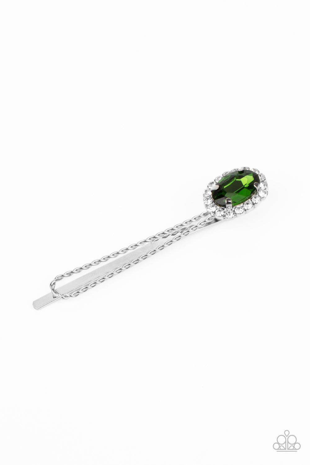 Paparazzi ♥ Gala Glitz - Green ♥ Hair Clip