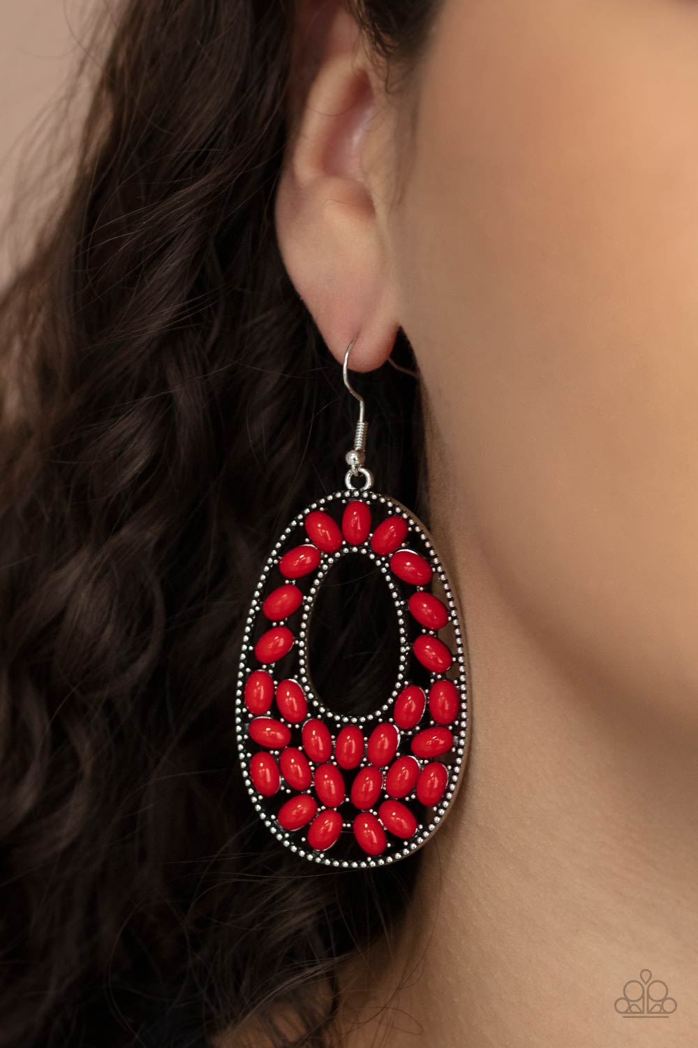 Paparazzi ♥ Beaded Shores - Red ♥ Earrings