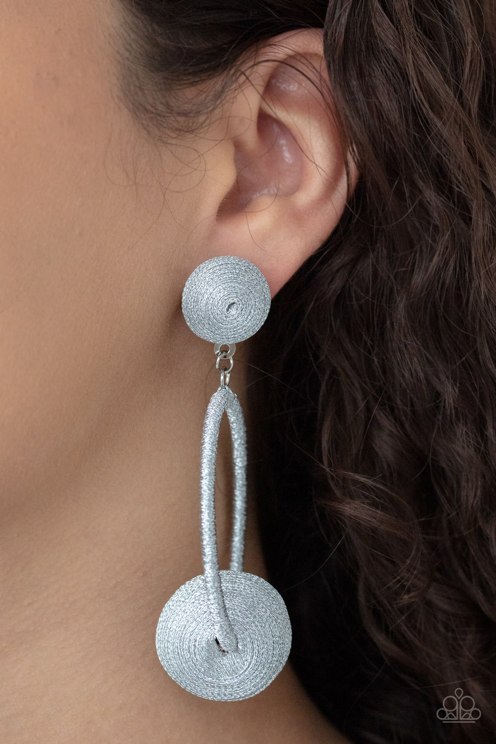 Paparazzi ♥ Social Sphere - Silver ♥ Post Earrings