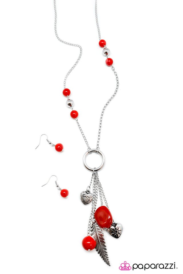 Paparazzi ♥ Hanging By a Moment - Red ♥ Necklace