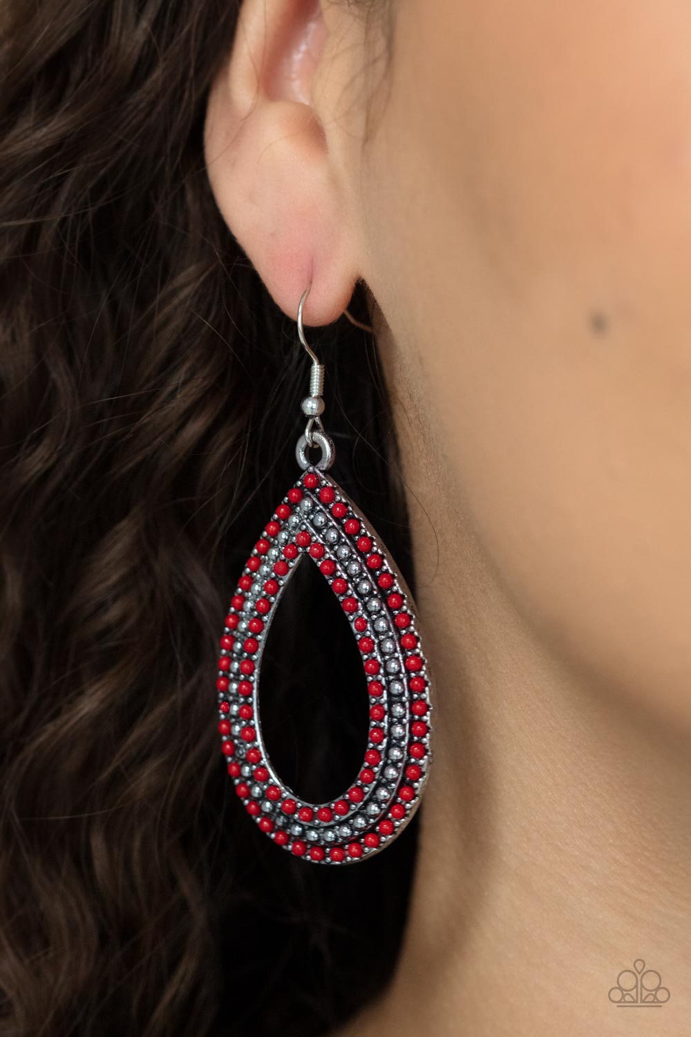 Paparazzi ♥ Tear Tracks - Red ♥ Earrings