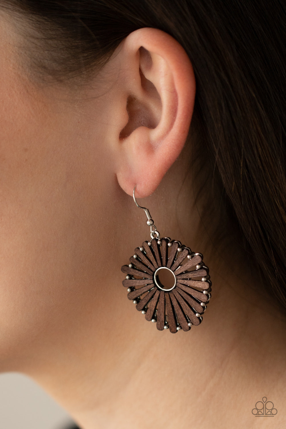 Paparazzi ♥ SPOKE Too Soon - Brown ♥ Earrings