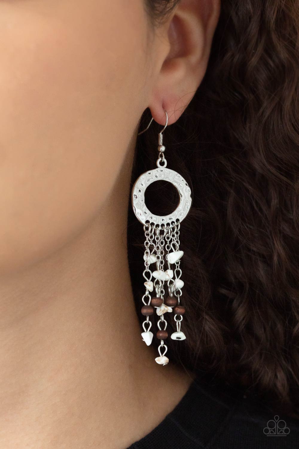 Paparazzi ♥ Primal Prestige - White ♥ Earrings