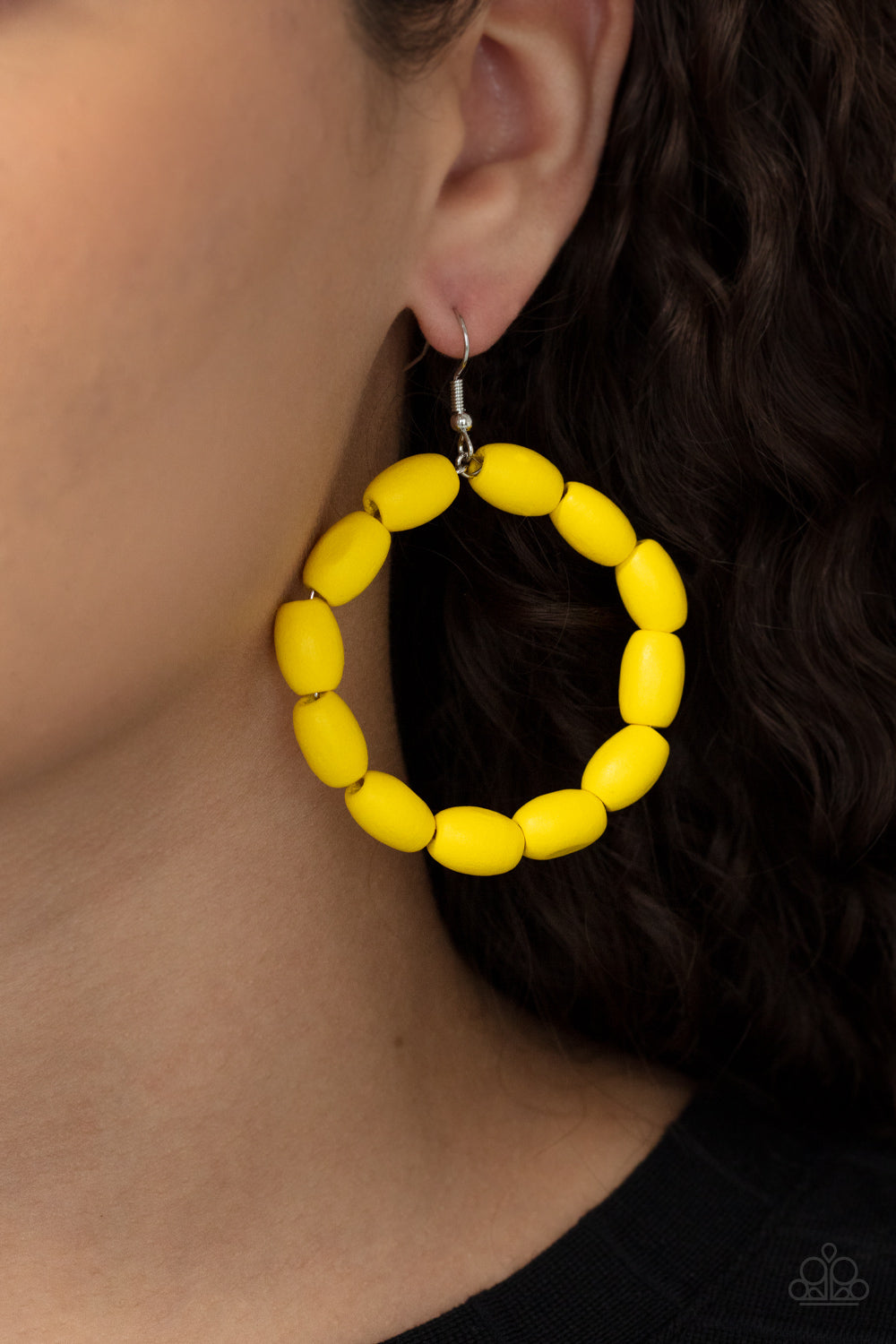 Paparazzi ♥ Living The WOOD Life - Yellow ♥ Earrings