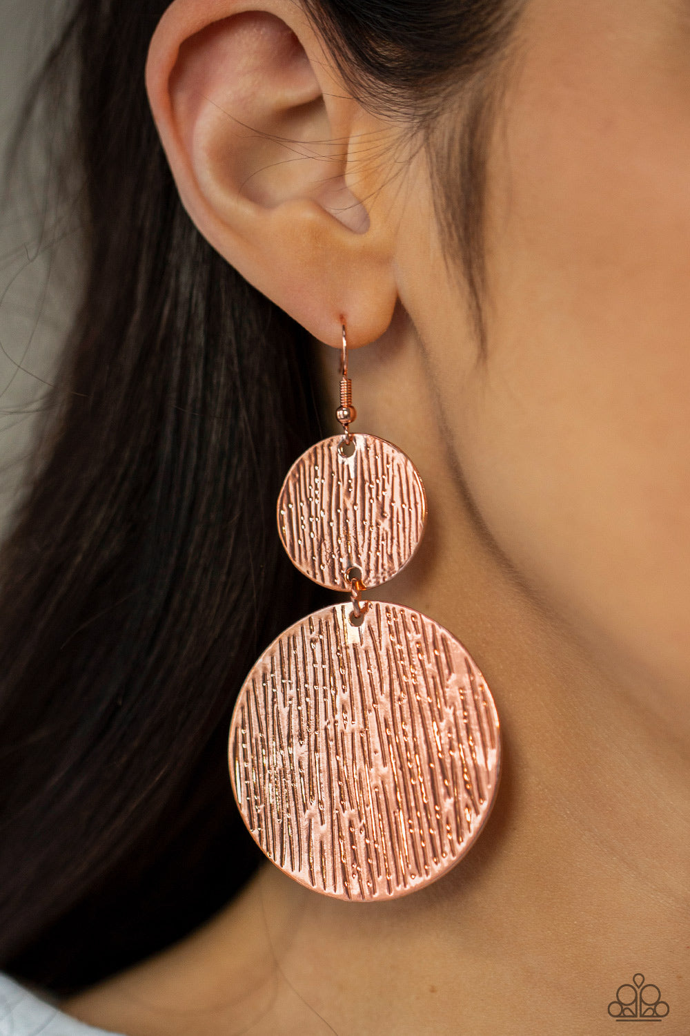 Paparazzi ♥ Status CYMBAL - Copper ♥ Earrings