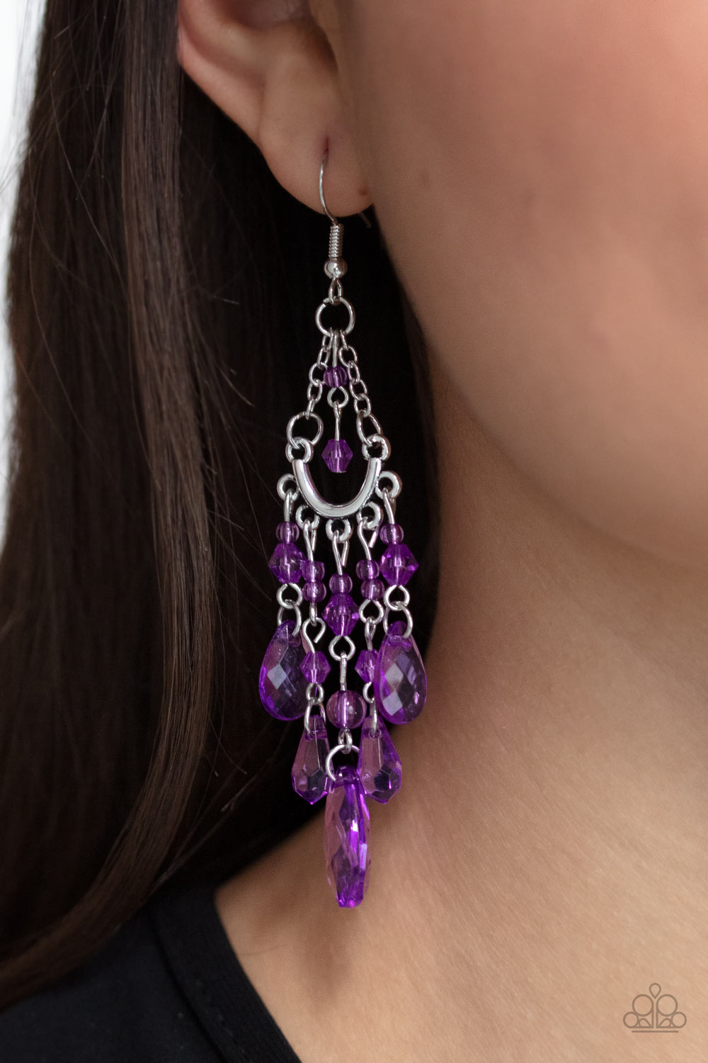 Paparazzi ♥ Paid Vacation - Purple ♥ Earrings