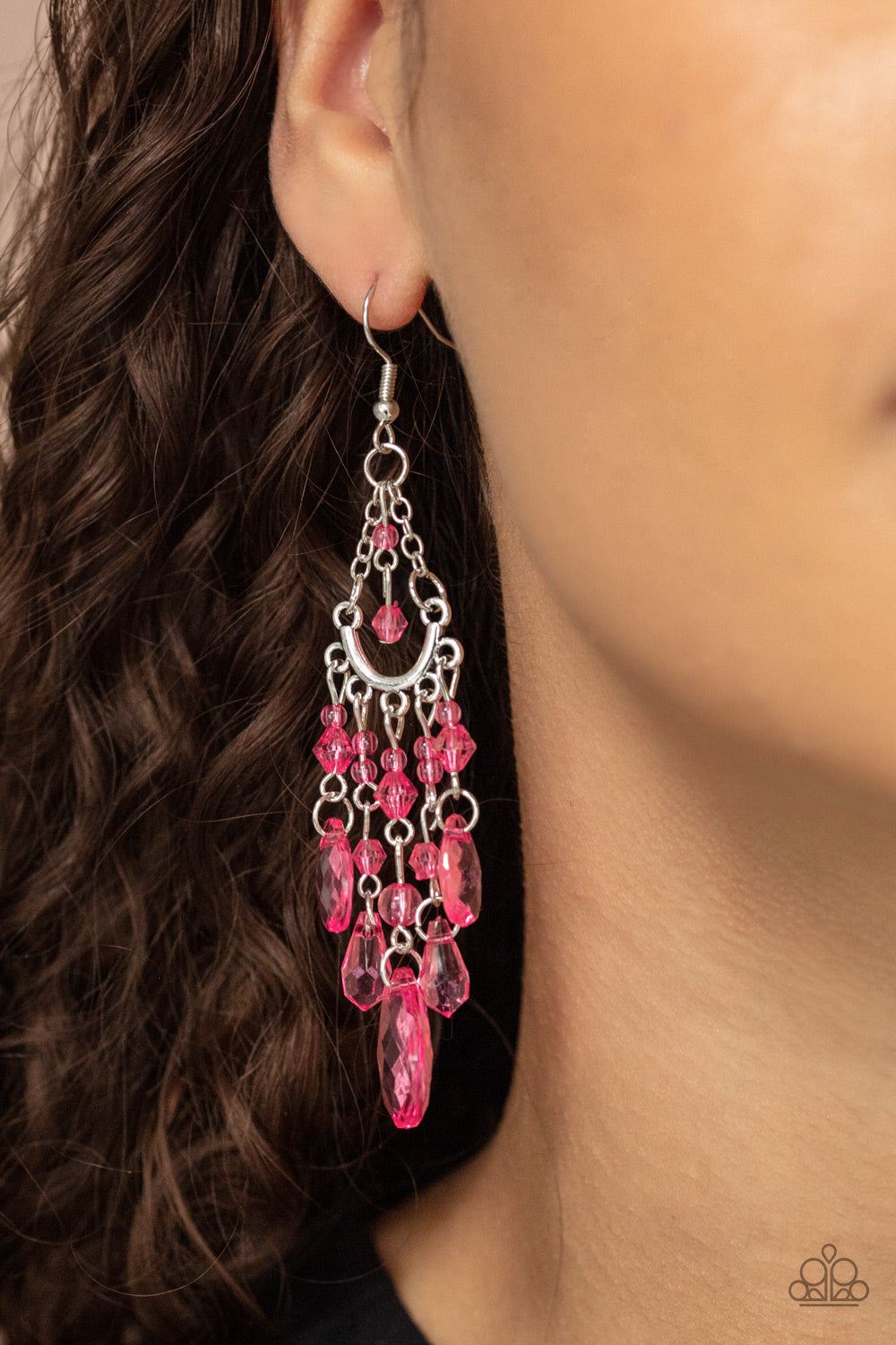 Paparazzi ♥ Paid Vacation - Pink ♥ Earrings