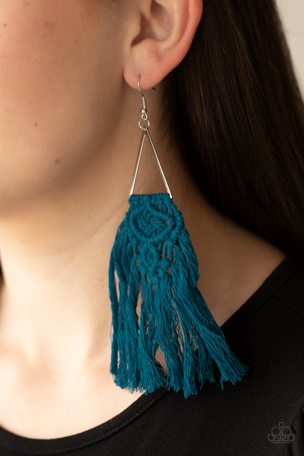 Paparazzi ♥ Modern Day Macrame - Blue ♥ Earrings