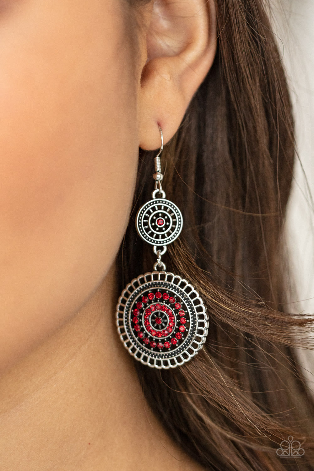Paparazzi ♥ Bohemian Bedazzle - Red ♥ Earrings