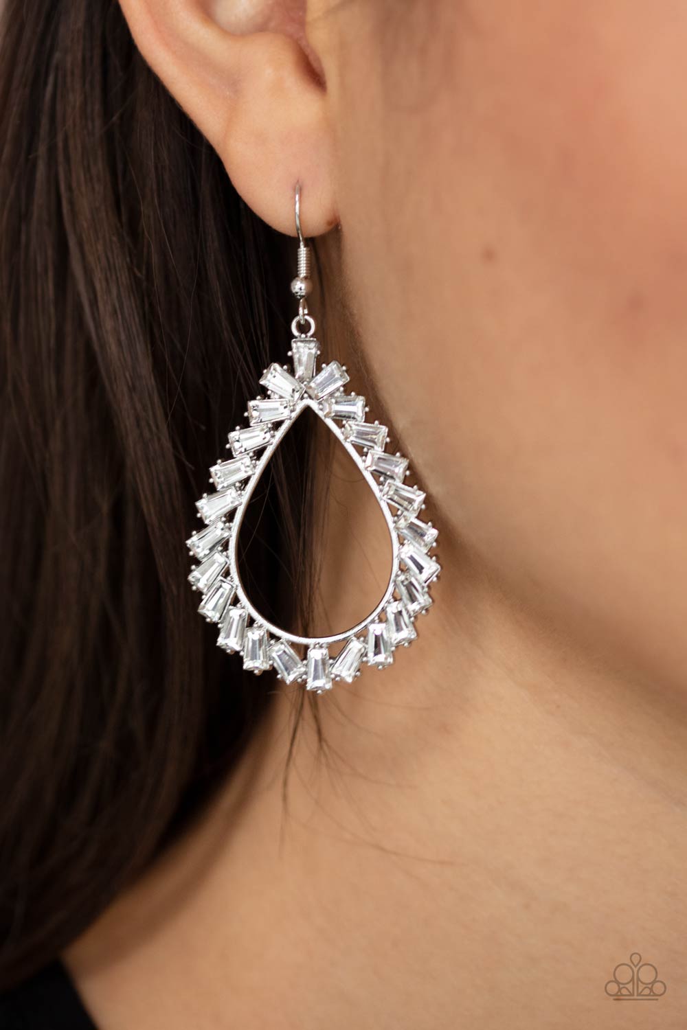 Paparazzi ♥ Stay Sharp - White ♥ Earrings