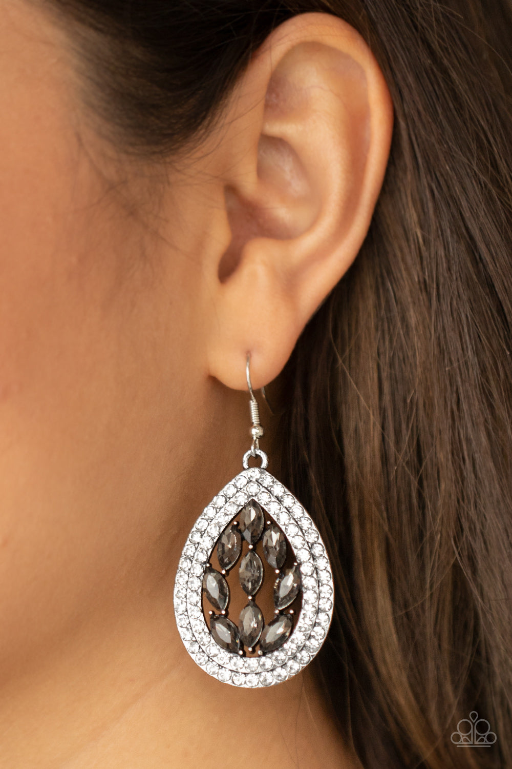 Paparazzi ♥ Encased Elegance - Silver ♥ Earrings