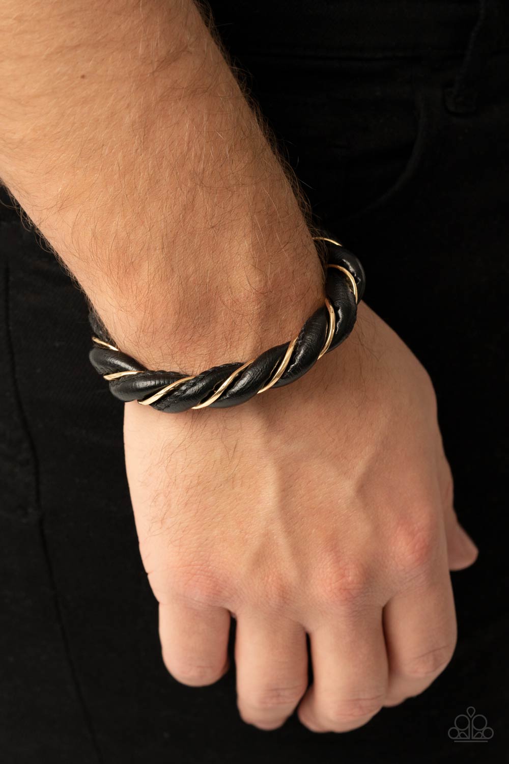 Paparazzi ♥ Rebel Relic - Gold ♥ Mens Bracelet