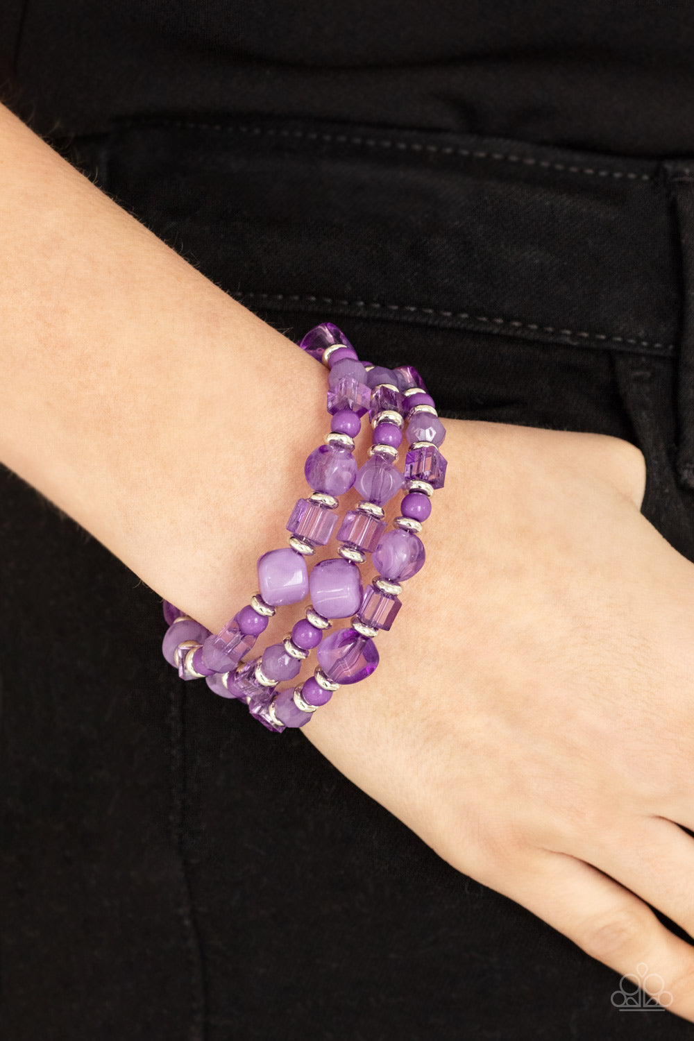 Paparazzi ♥ Girly Girl Glimmer - Purple ♥ Bracelet