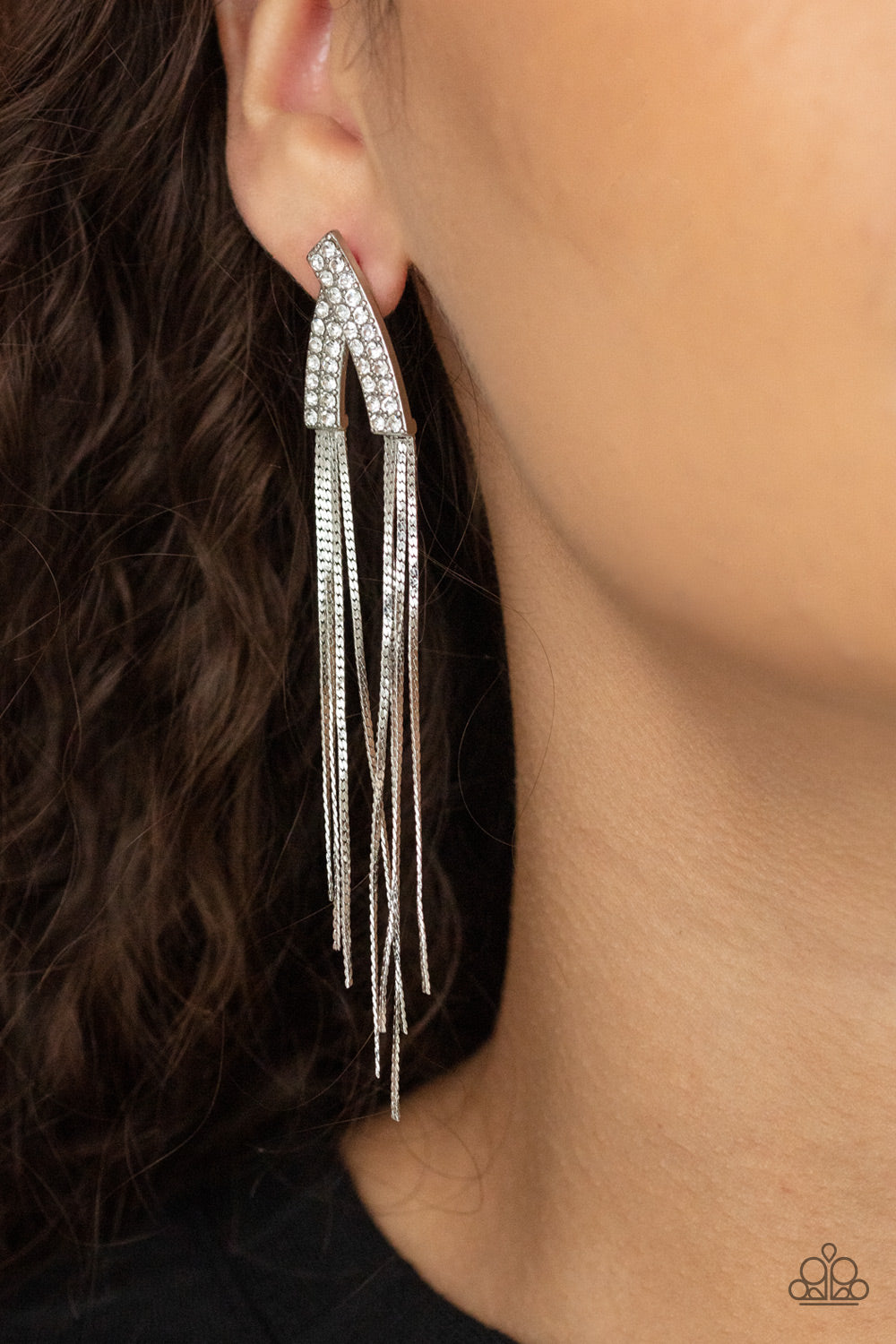 Paparazzi ♥ It Takes Two To TASSEL - White ♥ Post Earrings