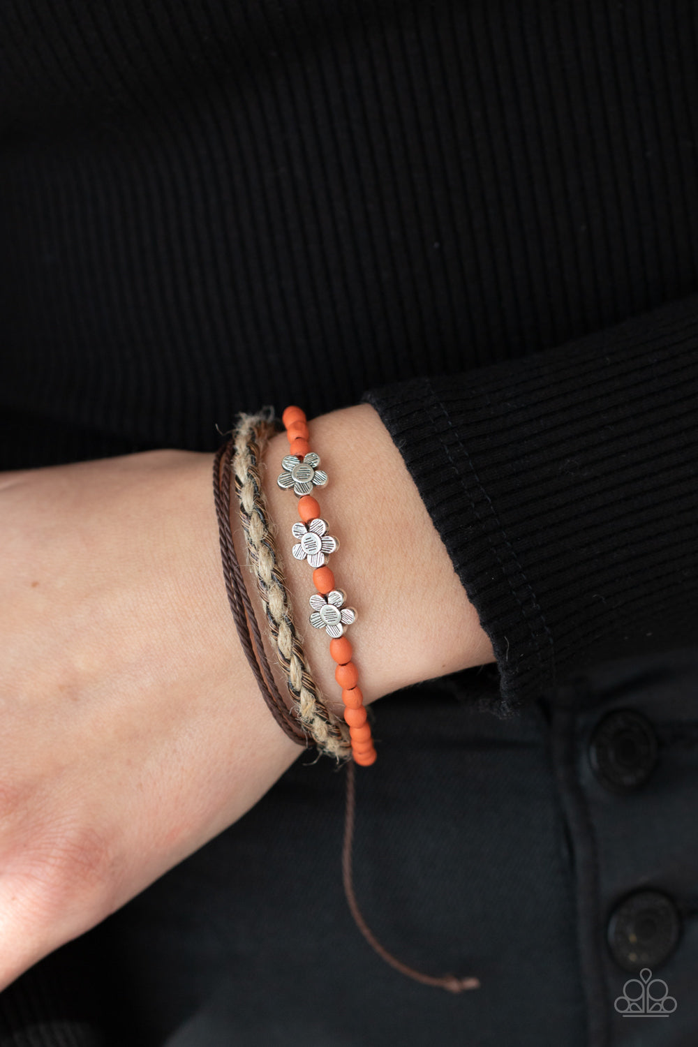 Paparazzi ♥ Raffia Remix - Orange ♥ Bracelet