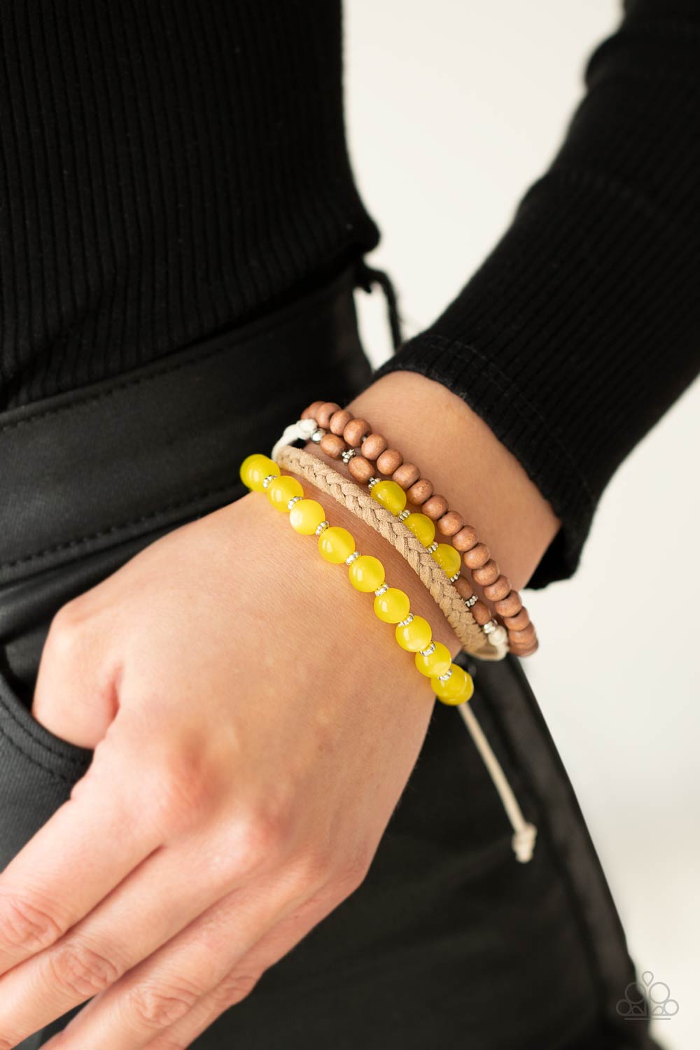 Paparazzi ♥ Down HOMESPUN - Yellow ♥ Bracelet
