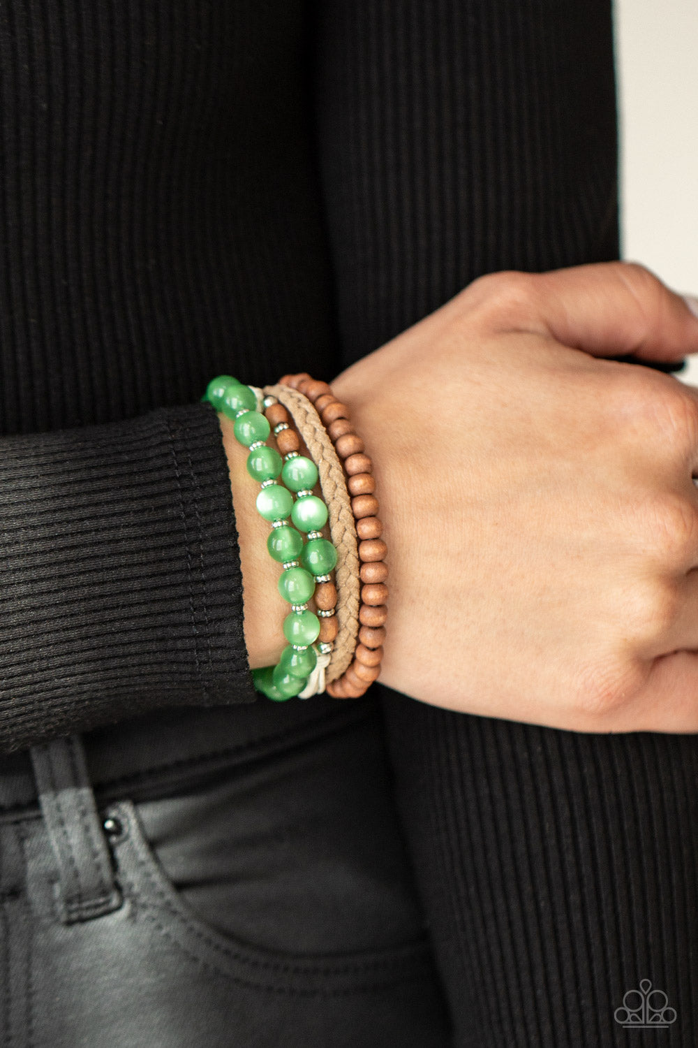 Paparazzi ♥ Down HOMESPUN - Green ♥ Bracelet