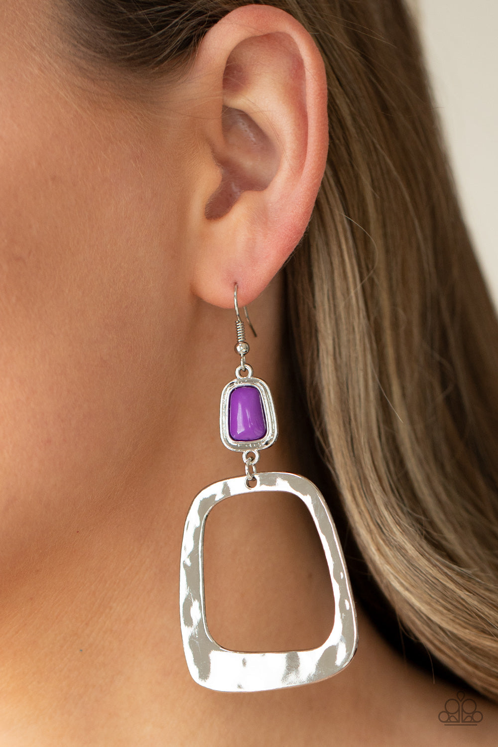 Paparazzi ♥ Material Girl Mod - Purple ♥ Earrings